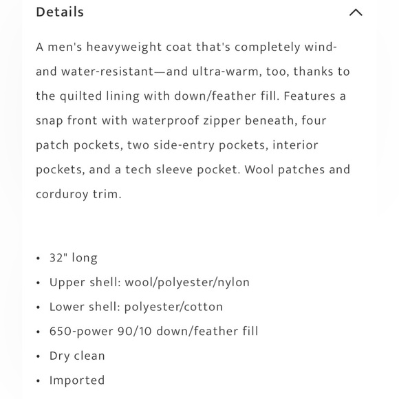 Pendleton Men’s Ontario Down Filled Parka Black Hooded Jacket SZ MED - Picture 3 of 12